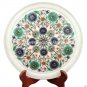 10" Marble Round Serving Dish Plate Micro Mosaic Inlay Marquetry Halloween Gifts