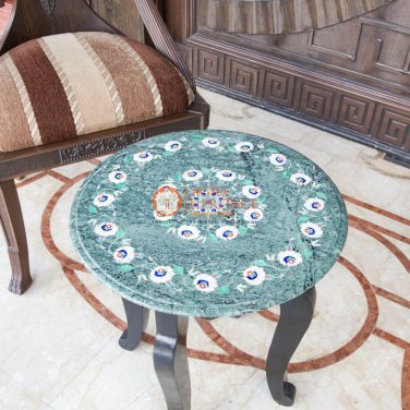 18" Marble Green Counter Coffee Top Table Mop Stone Floral Art Corridor Decor