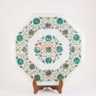 Sale Online Marble 16" Coffee Top Table Malachite Inlaid Marquetry Floral Design