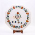 Marble Antique Custom Coffee Table Carnelian Pietradura Floral Inlay Home Decor