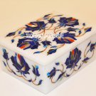 4"x3"x2" Marble Personalized Jewelry Box Lapis Lazuli Inlay Exclusive Best Gift