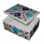 4"x3"x2" Marble Jewelry Box Turquoise Lapis Lazuli Inlay Stone Design Love Gifts