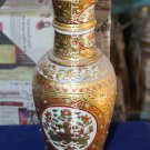 14" Marvelous Marble Flower Vase Multi Hand Painted Design Hallway Decor H5737