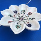 12" White Marble Fruit Decorative Bowl Multi Marquetry Inlay Kitchen Decor E1154 12" White Marble Fruit Decorative Bowl Multi Marquetry Inlay Kitchen Decor E1154