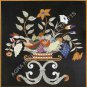 24" Black Marble Side Coffee Center Table Top Fruit Floral Inlay Design H5688