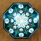 24" Black Marble Coffee Table Top Mother of Pearl Malachite Inlay Decor E1023