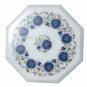 12" Marble Decorative Mosaic Coffee Table Lapis Floral Inlaid Halloween Decor