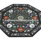 18" Marble Serving Plate Mosaic Pietradura Floral Inlay Ktichen Decor H1425