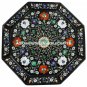 18" Marble Serving Plate Mosaic Pietradura Floral Inlay Ktichen Decor H1425