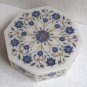 6"x6"x2" Marble Jewelry Box Handmade Lapis Lazuli Mosaic Art Inlay Decor Gifts