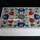 12"x8" White Marble Jewelry Storage Box Multi Marquetry Inlay Arts Girls Gift