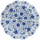 Marble Serving Dish Plate Lapis Gem Mosaic Floral Inlay Kitchen Table Gift H1990