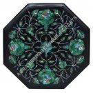 12" Marble Coffee End Coffee Table Top Malachite Inlay Living Room Decor E479