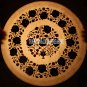12" Marble White Round Plate Malachite Floral Work Inlaid Kitchen Art Home Decor