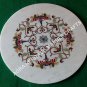 12" Marble Round Serving Plate Mosaic Inlay Unique Design Kitchen Decor E667
