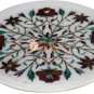 10" Marvelous Inlaid Dinner Plate Pauashell Gemstone Floral Art Christmas Gifts