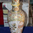 14" Natural Marble Flower Pot Mughal Hand Painted Design Show Piece Decor H5730