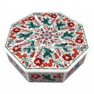 7"x7"x2" Marble Jewelry Box Carnelian Floral Malachite Parrot Inlay Design M091 7"x7"x2" Marble Jewelry Box Carnelian Floral Malachite Parrot Inlay Design M091