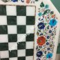 24" White Marble Coffee Chess Table Cum Coffee Table Top Peacock Inlay Floral