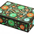 6"x4"x2" Belgium Marble Jewelry Storage Box Multi Inlay Precious Stone Design