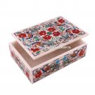 Marble Jewelry Box Marquetry Multi Peacock Floral Inlaid Arts Gifts Decor M085