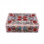 Marble Jewelry Box Marquetry Multi Peacock Floral Inlaid Arts Gifts Decor M085