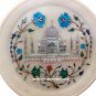 10 PCS Lot 7 " Marble Plate Taj Mahal Inlay Multi Floral Art Kitchen Decor Gifts