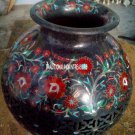 12" Marble Black Pot Marquetry Inlay Art Carnelian Semi Precious Art Decor Gifts 12" Marble Black Pot Marquetry Inlay Art Carnelian Semi Precious Art Decor Gifts