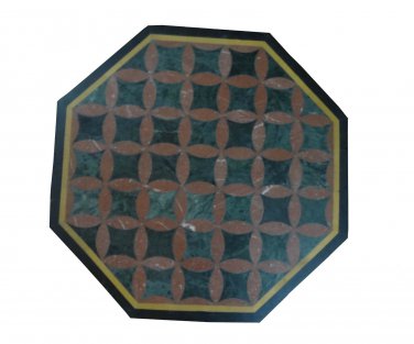 17" Black Marble Coffee Center Table Top Handmade Inlay Arts Living Room Decor