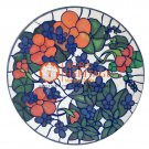 24" White Marble Round Coffee Table Top Mosaic Inlay Handicraft Arts Decor E1485