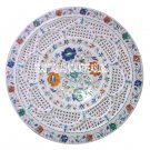 18" Marble Table Tray Plate Rare Multi Stones Marquetry Inlay Grill Work Gifts 18" Marble Table Tray Plate Rare Multi Stones Marquetry Inlay Grill Work Gifts