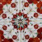 16" Marble Serving Dish Plate Marquetry Carnelian Malachite Inlay Floral Decor
