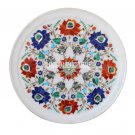14" Marble Serving Dish Plate Multi Stone Mosaic Inlay Floral Arts Kitchen Decor