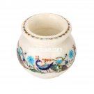 4" White Marble Marquetry Flower Pot Peacock Inlay Floral Work Patio Decor H3592 4" White Marble Marquetry Flower Pot Peacock Inlay Floral Work Patio Decor H3592