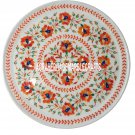 Marble Inlay Plate Carnelian Malachite Inlay Floral Stunning Design Decor H3506