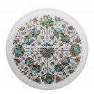 Marble Serving Dish Plate Pauashell Turquoise Floral Inlay Kitichen Decor H1406