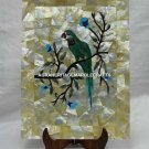 15"x9" Marble Decorative Tray Abalone Inlay Gemstone Parrot Art Gift Decor E04