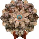 10" Modern Marble Decorative Fruit Bowl Mop Inlaid Gemstone Art Christmas Gifts