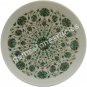 14" White Dinning Plate Pauashell Inlaid Marquetry Floral Design Veterans Gifts