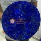 12" Marble Coffee Outdoor Table Top Lapis Lazuli Random Inlay Decor