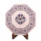 Marble Coffee Center Table Top Lapis Lazuli Inlay Floral Home Hallway Decor M070