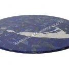 24" Random Marble Coffee Side Table Top Lapis Lazuli Inlay Christmas Decor E587