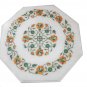 18" Marble Coffee Table Top Handmade Malachite Hakik Pietra Dura Halloween Decor