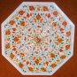 18" White Marble Coffee Table Top Marquetry Hakik Inlay Kitchen Patio Decor E477