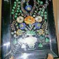 9"x6" Black Marble Serving Tray Multi Inlay Marquetry Design Kitchen Decor E1099