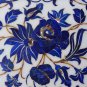 Indian White Makrana Marble Serving Tray Lapis Lazuli Inlay Marquetry Decor Gift