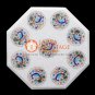 18" White Marble Coffee Bedroom Table Top Multi Inlay Floral Peacock Design H035