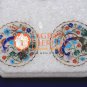 18" White Marble Coffee Bedroom Table Top Multi Inlay Floral Peacock Design H035