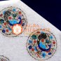 18" White Marble Coffee Bedroom Table Top Multi Inlay Floral Peacock Design H035