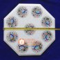 18" White Marble Coffee Bedroom Table Top Multi Inlay Floral Peacock Design H035